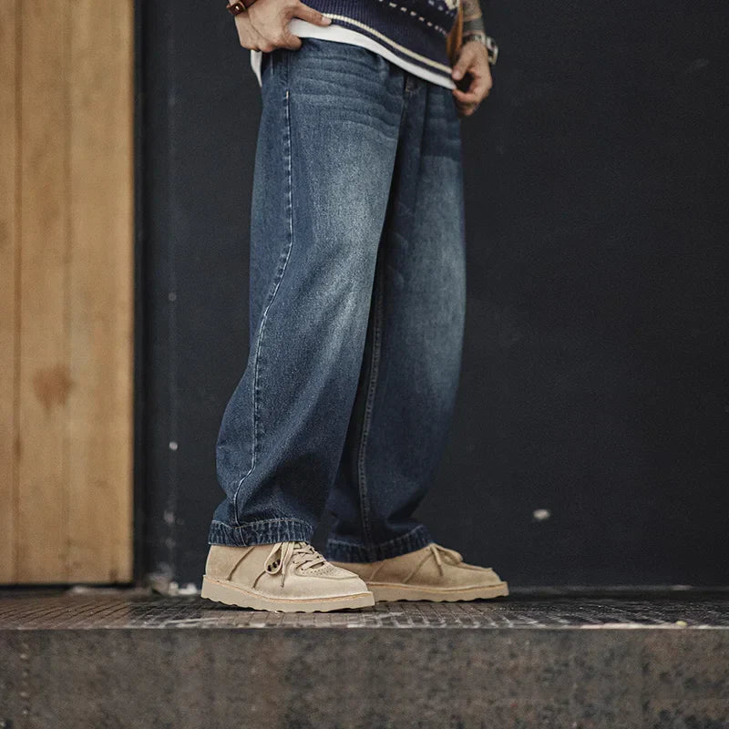 Maden Men's Retro Cow Suede Skate Shoes